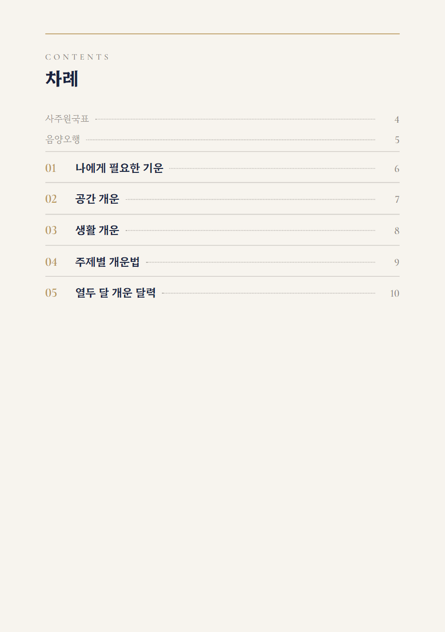 개운 사주책 차례