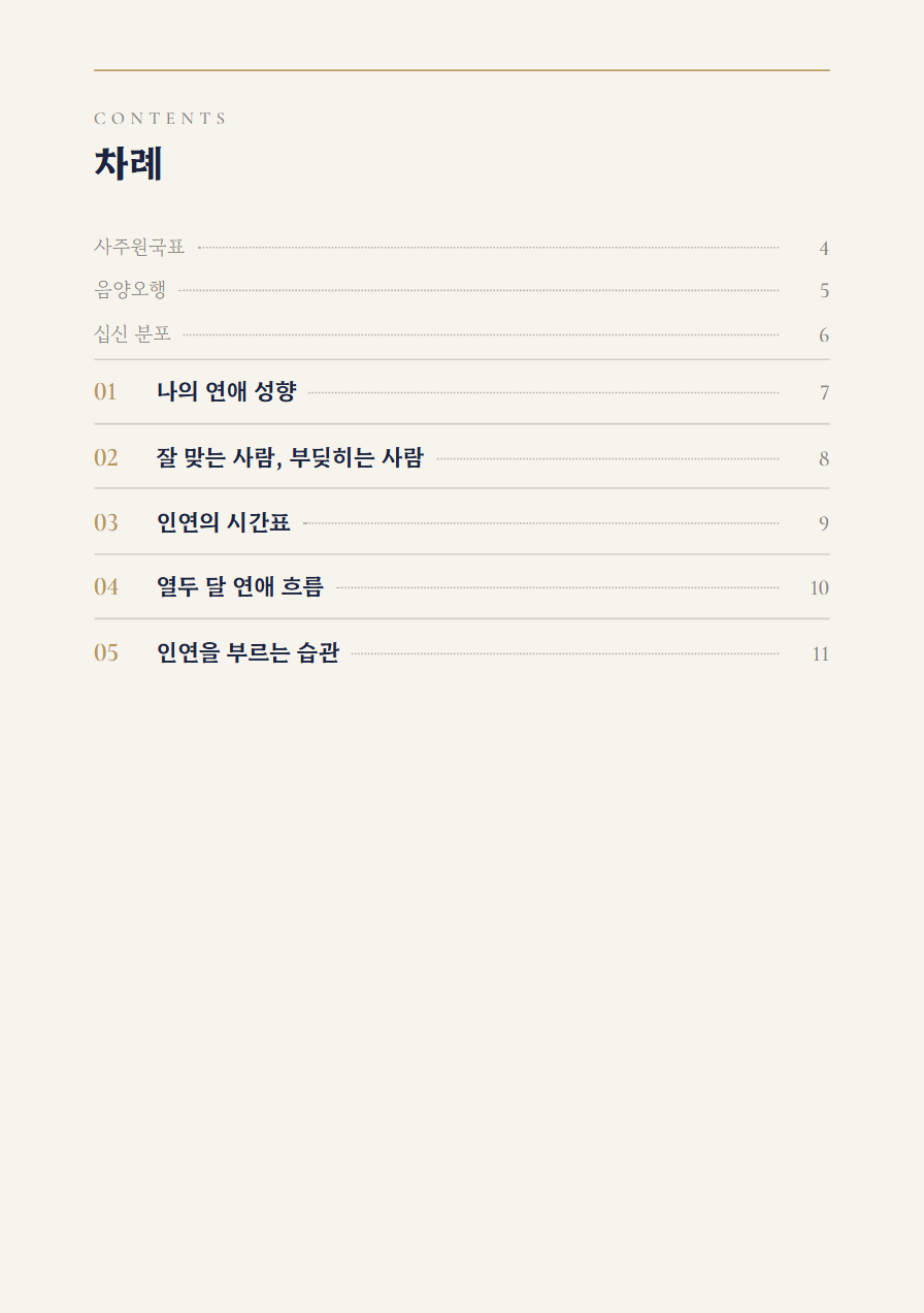 연애운 사주책 차례