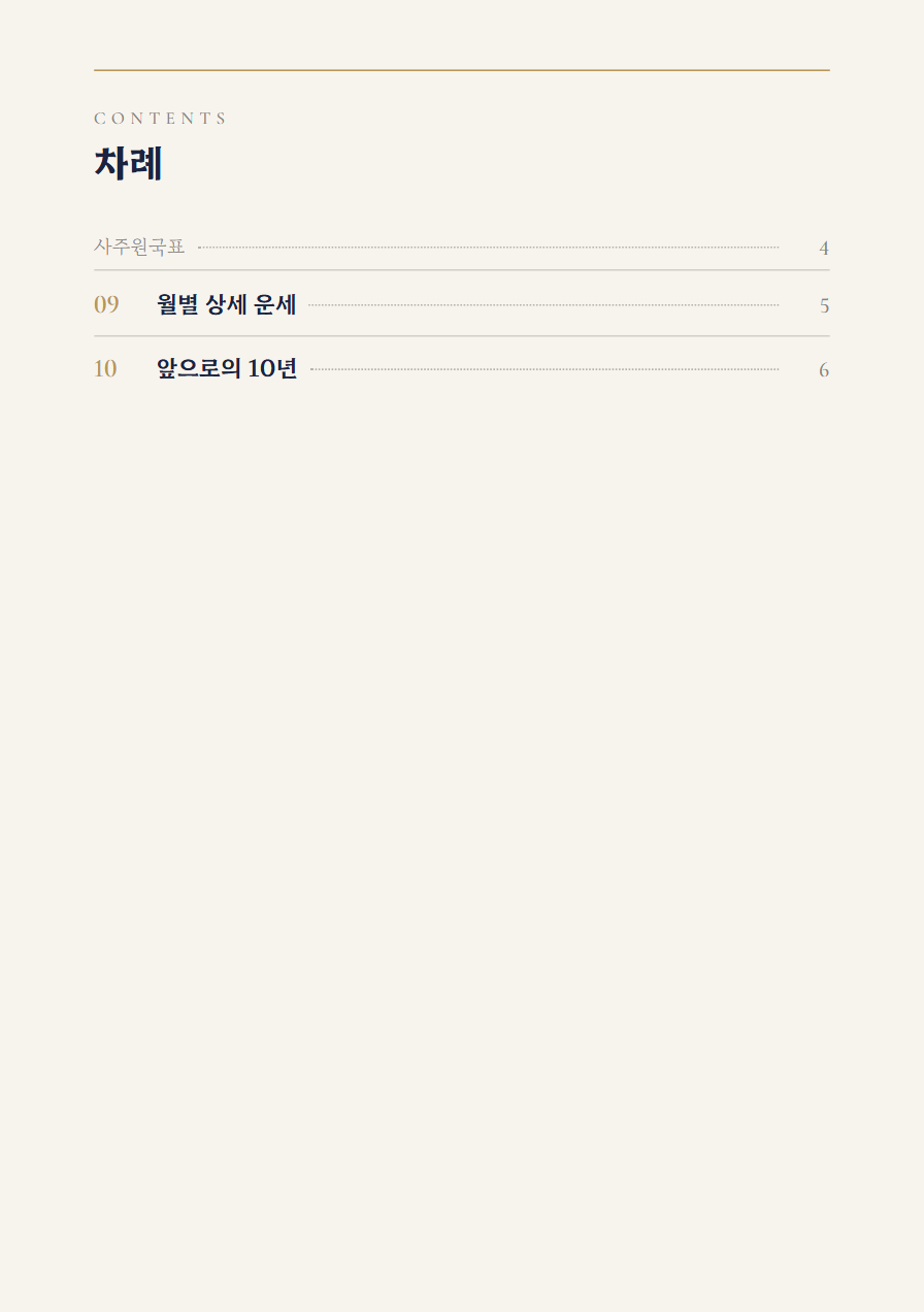 신년운세 사주책 차례